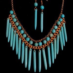 Turquoise and Necklace Earring Set